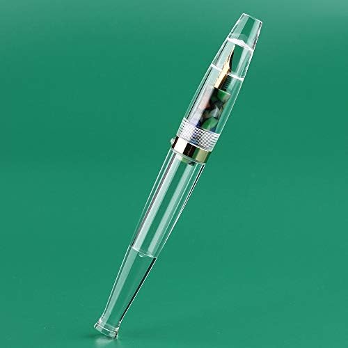 Majohn S5 acrílico Economropper de preenchimento caneta de tinta extra fina, caneta de escrita de grande capacidade transparente com caixa