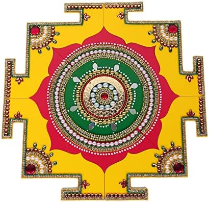 ITIHA® LOTUS 3 em 1 Design ACRYLIC RANGOLI Decoração indiana para decoração de parede, piso e mesa para Natal e Diwali - 17 peças