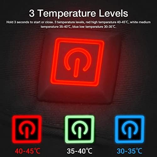 N/A Luvas aquecidas - luvas de aquecimento unissex com 3 níveis de aquecimento