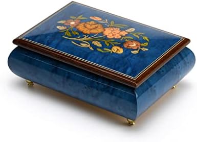 Velho Mundo 30 Nota Italian Blue Floral Music Jewelry Box - A partir deste momento