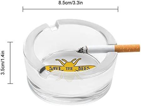 Salve o cinzeiro de vidro de abelhas para cigarros redondo bandeja de cinzas portátil Case de cinzas para externo interior