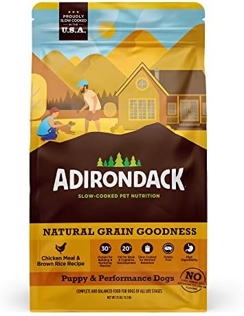 Comida de cachorrinho Adirondack para filhotes e cães de performance feitos nos EUA [comida de cachorro natural para todas
