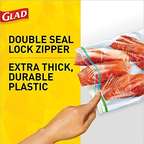 Glad Zipper Freezer armazenamento de sacos plásticos - galão - 15 contagem