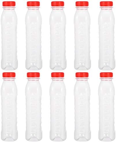 Hemoton 10pcs Bottles de consumo de plástico 500 ml Garrafas de suco vazias de 500 ml garrafas de bebidas com escala para sucos