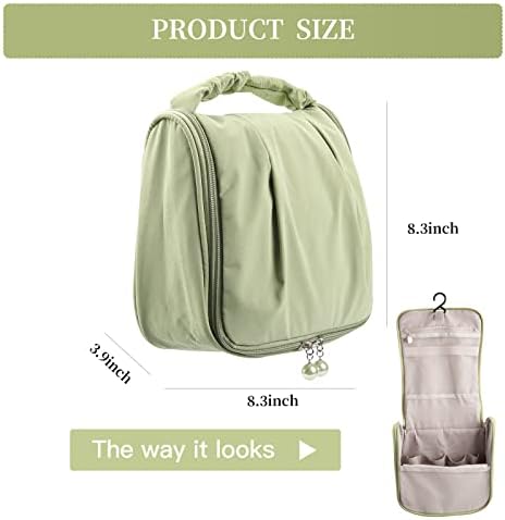 Bolsa de maquiagem de Artendjoon, bolsa de viagem, bolsa de cosméticos com ganchos, bolsa de higiene pessoal para