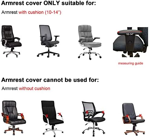 Campas de cadeira de escritório Womaco, tampa de cadeira de computador elástica com capas de apoio de braço, cadeira universal