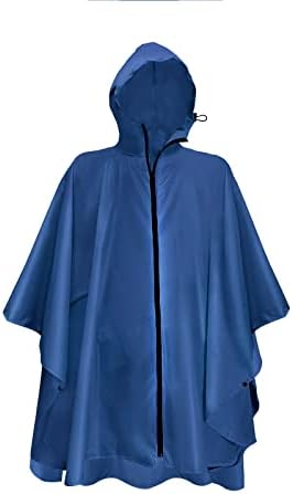 Lapetus Poncho de chuva leve à prova d'água para adultos homens com bolsos unissex moda zíper casaco