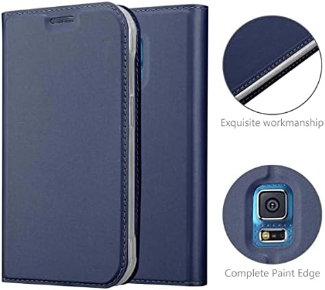 Caso Cadorabo Book Compatível com Samsung Galaxy S5 ativo em azul escuro elegante - com fechamento magnético, função de