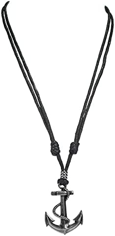 Pendente de âncora de metal bluerica em colar de cordão ajustável