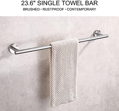 Tastos 23,6 polegadas Banho Toalheiro Níquel escovado, Premium Sus304 Aço inoxidável estilo redonda de banheiro barra de toalha pesada Towel Toarder Haste de toalha de cozinha, montagem de parede com parafusos Rack de barra de toalha