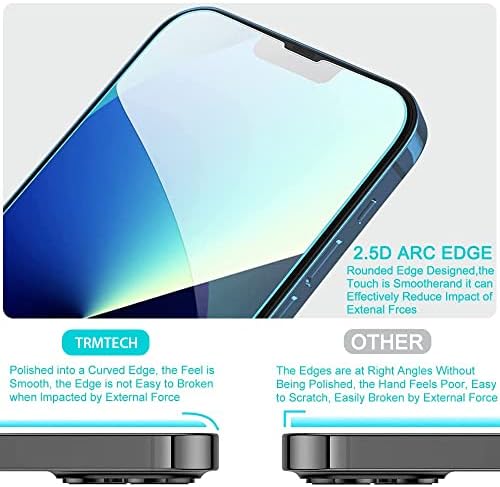 Protetor de tela de vidro temperado TRMTECH iPhone 14 Plus iPhone 13 Pro Max 6.7 '', amigável de casos, instalação