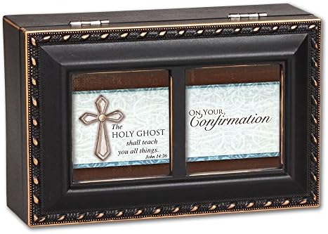 Cottage Garden Confirmation Boy Boy Black Petite Music Box/Jewelry Box Plays hallelujah