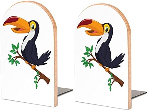 Toucano Wood Decorative Livros Livros não esquisitos End para prateleiras 1 par 7 x 5 polegadas