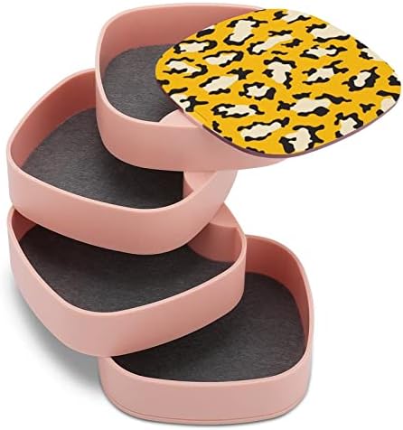 Caixa de jóias Nahan Textura de pele de animais portátil Jóias de viagem Caixa de jóias ABS Caixa de armazenamento de jóias rosa para colares anéis Brincos