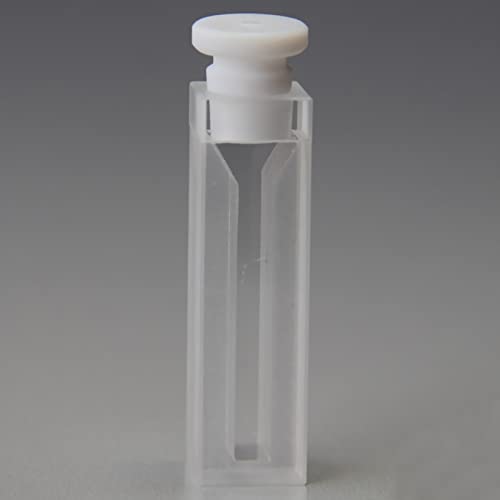 Cuveta de vidro de 3,5 mm de 3,5 ml de adamas com rolagem de parede branca de tampa para espectrofotômetro, 12,5 × 12,5 ×