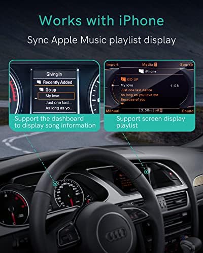 Choocl Bluetooth 5.0 Adaptador de carro Aptx-HD Compatível para Audi MMI 3G AMI Music Interface, Audi Symphony, Audi