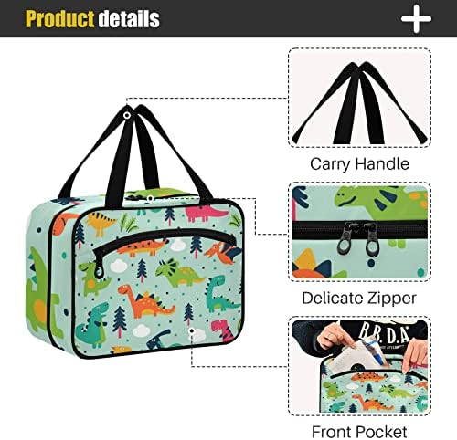 Dinosaurs Saco de bestas de desenho animado para mulheres Organizador de bolsa de maquiagem de viagem com sacos de cosméticos pendurados para pendurar bolsa de higiene pessoal para homens Men.