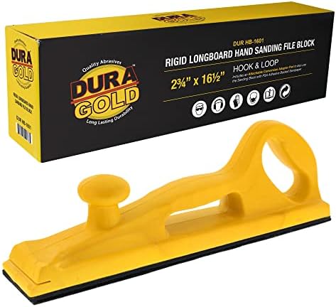 DURA-GOLD PRO Série Rígida Longboard Lixing Hand Arquivo Bloco com gancho e loop Backing e PSA Backing Adapter Pad & 120 Grit PSA