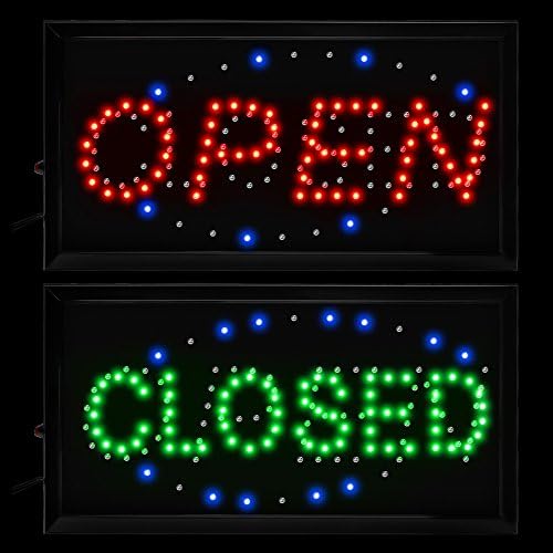 Boshen liderou sinais abertos de neon decoração para negócios mart shop lojas bar cafe barbeiro atm agora aberta sinalização de exibição/desligamento + cadeia