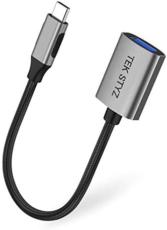 TEK STYZ USB-C USB 3.0 Adaptador compatível com Dell XPS 15 OTG Tipo-C/PD Male USB 3.0 Converter.