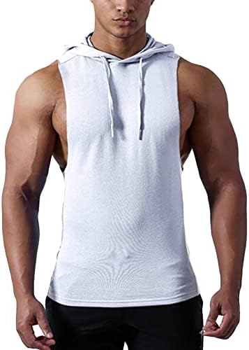 Maiyifu-gj mens casual slim mangas com capuz sólido cor sólida treino leve tanque de tampo de tanques de fosterning atlético camiseta