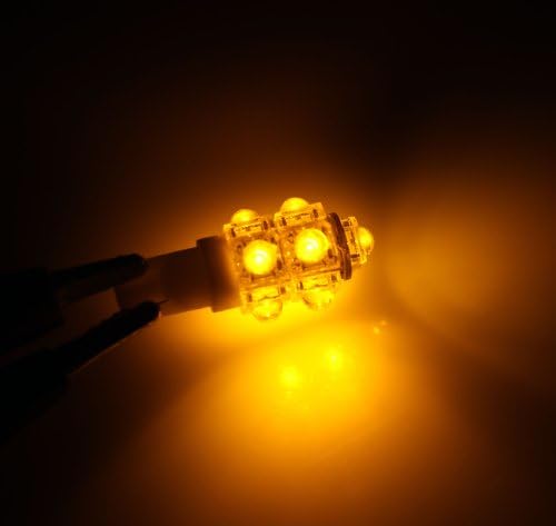Tuningpros ledtl-t10-a9 lâmpadas de lâmpadas LED de luz T10, 9 Flux LED Amber 2-PC Conjunto