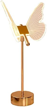 Egen moderno dourado borboleta lâmpada de mesa ， LED lâmpada de mesa de cabeceira limpo, 3 botão de push de temperatura de