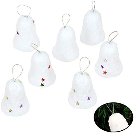 AMOSFUN Nativity Crafts White Christmas Bell Pingente Ornamento Espuma Bell Hnging Craft Decorações pendentes penduradas para
