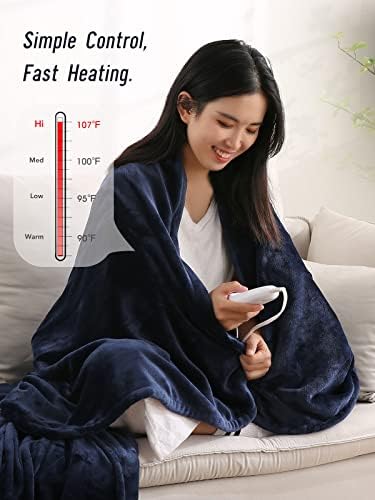Massageador de banho de spa do pé curável com calor, bolha e vibração, 95-118 ℉, cobertor elétrico aquecido Tamanho duplo