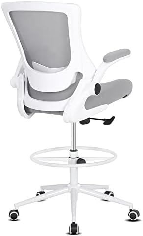 Cadeira de escritório alta e misolante, cadeira de desenho para mesa de pé, cadeira de escritório com suporte lombar ajustável,