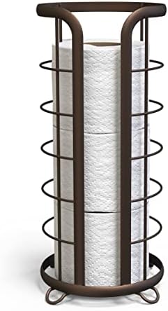 Brookstone, suporte de papel higiênico de bronze, organizador de tecidos de banheiro independente, solução de armazenamento minimalista,