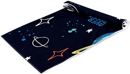 Guerotkr 2 PCs, toalhas de ioga, toalhas de ginástica, toalha de tapete de ioga, toalhas de exercícios para suor, universo sem costura Planet Spaceship Galaxy Pattern