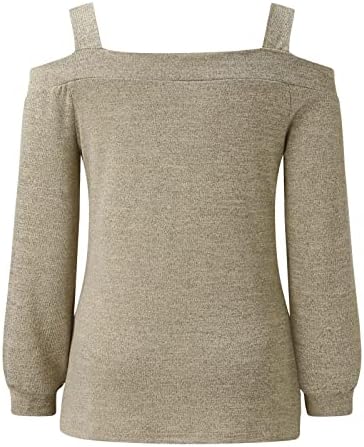 Grge beuu women jumpers de malha sólida jumpers casuais de manga longa camisas de pulôver de ombro frio tops de túnica suéteres