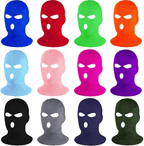 12 peças máscara de esqui para homens máscara de esqui máscara de esqui balaclava máscara máscara de esqui 3 buraco com desenhos máscara