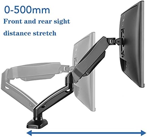 Qtbh mesa de braço monitor stand single a gás mola monitor Desk de mesa de montagem ajustável Montagem de montagem vesa suporte com