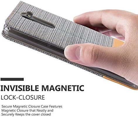 Caso Cadorabo Book Compatível com LG Stylus 2 em marrom cinza claro - com fechamento magnético, função do suporte e slot de cartão