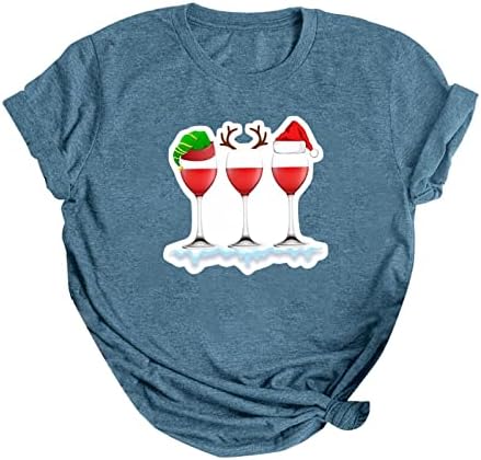 Camiseta de natal kulywon para mulheres fofas tee de presente gráfico