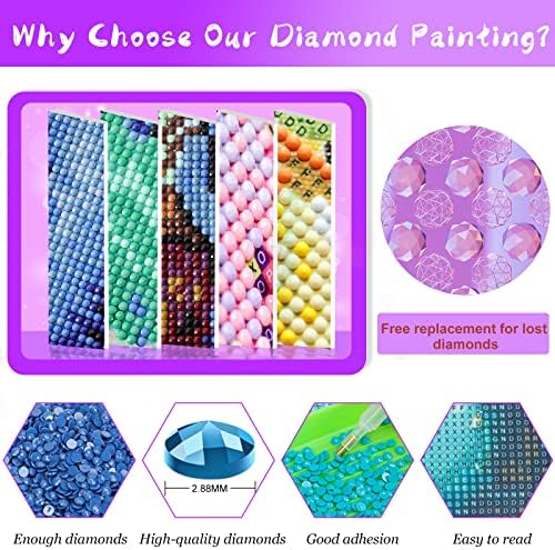 Qazwsx diamante pintura por kits numéricos vários temperos diy 5d full redond bordado de ponto cruzado adequado para decoração de