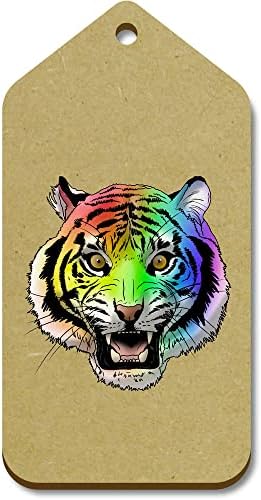 10 x grandes etiquetas de presente de madeira de tigre arco -íris