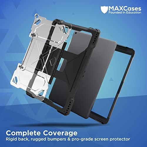 MaxCases Shield Extreme-X2 Case protege o iPad 9/8/7, fornece ângulos de visualização ilimitados-silicone de absorção de choque
