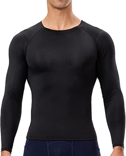 Compressão masculina camisetas de manga comprida Treina atlética Tshirt Cool Dry Running Tops Gym sub -camisetas de camisetas de base