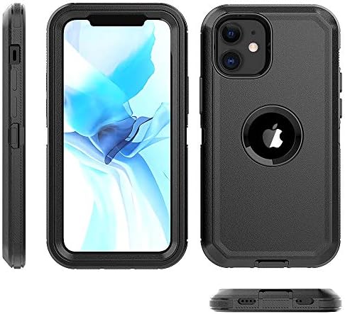 Caixa de telefone Tashhar para iPhone 12 mini capa, capa de protetor de armadura à prova de choque pesado com coldre de clipe