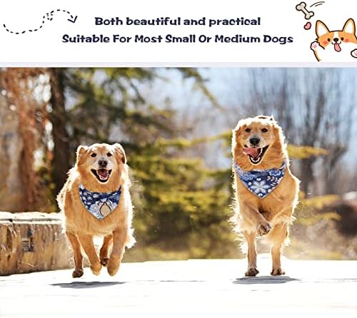 Cachorro bandana 4 pacote lenço de triângulo com snaps ajustáveis ​​para cães pequenos ou médios