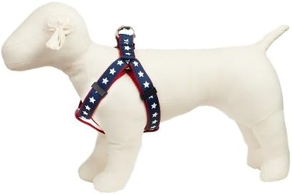 Paw Paws EUA 408H-L Americana estrelas arnês de cachorro, azul, grande