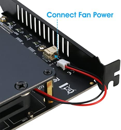 Adaptador de PCIE de Quad NVME, Riitop 4 portas M.2 NVME SSD para PCI-E 4.0/3.0 X16 com suporte ao ventilador 2280/2260/2242/2230