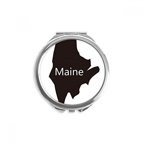 Maine America USA Mapa Esboço de mão Compact espelho redondo vidro portátil de bolso