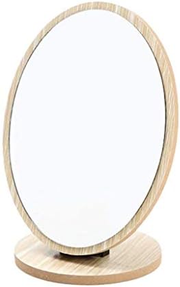 Espelho de maquiagem de mesa wpyyi com espelho de espelho de espelho oval de forma oval dobrável