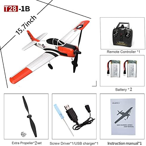 VOLANTEX RC Airplane 2,4 GHz de 4 canais controle remoto, com aileron T28 Trojan Parkflyer RC Aircraft Plane, pronto para