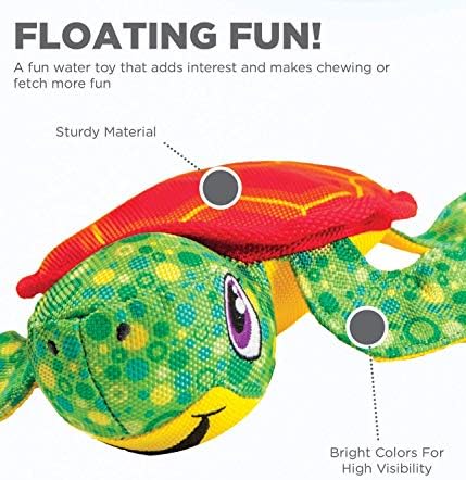 O exterior Hound Floatiez Turtle Flutuante Interactive Dog Toy, Médio