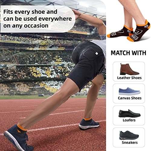 9toe5 Crazy Socks Novidade Inspirational Motivational Funny Athletic Meias de tornozelo com designs divertidos e sola
